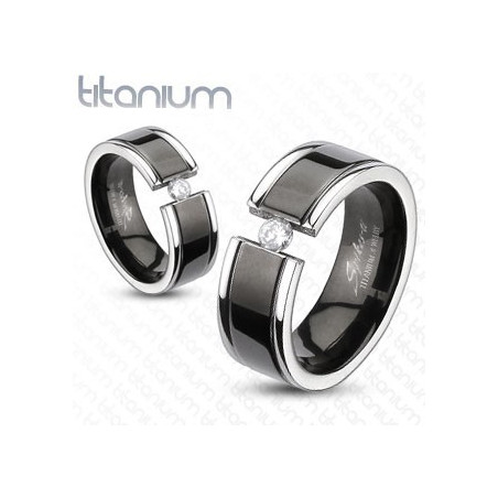 Bague anneau pour homme en titane couleur noir haute resistance