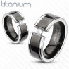 Bague anneau pour homme en titane couleur noir haute resistance