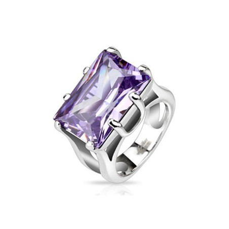 Bague femme Acier chirurgical Amethyste facettes