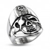 Bague homme tête de mort pirate acier inoxydable