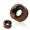 Piercing tunnel en bois de cocotier naturel et corne de buffle