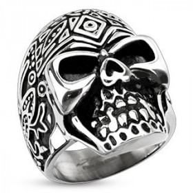 Bague biker pour homme en acier inoxydable Le Jour de la Mort