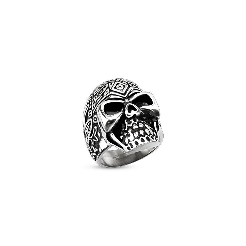 Bague biker pour homme en acier inoxydable Le Jour de la Mort