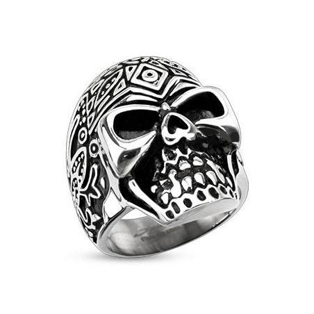 Bague biker pour homme en acier inoxydable Le Jour de la Mort