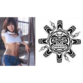 Tatouage Haida Soleil geant autocollant