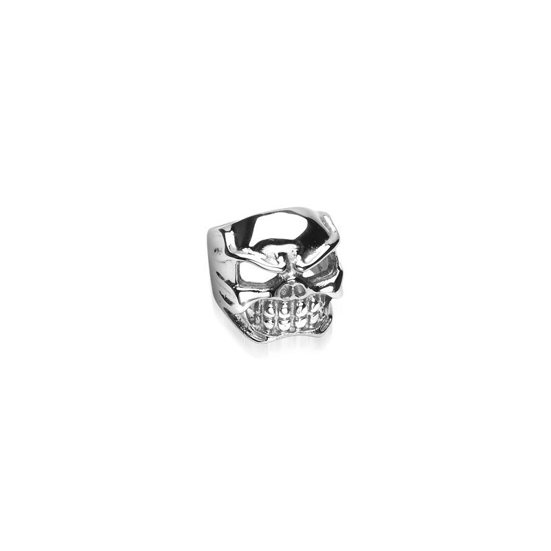 Bague skull en acier inoxydable motif tête de mort pour homme bicker