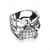 Bague skull en acier inoxydable motif tête de mort pour homme bicker