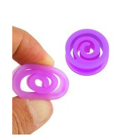 Plug spiral en silicone violet tunnel bioflex couleur violet