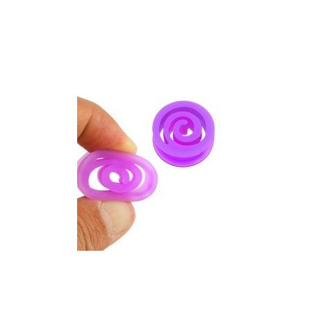 Plug spiral en silicone violet tunnel bioflex couleur violet