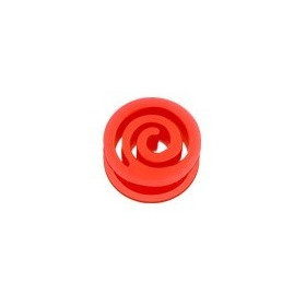 piercing Plug spiral en silicone Rouge écarteur tunnel en bioflex rouge