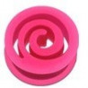 Plug spiral en silicone Rose fluo écarteur tunnel en bioflex de couleur rose fluo