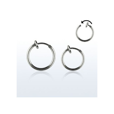 Faux piercing anneaux acier pour lever oreille nez