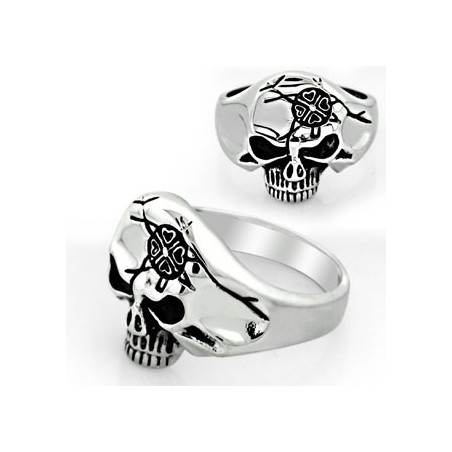 Bague homme design tête de mort acier inoxydable chirurgical 316L