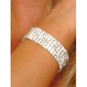 Bracelet femme 5 rangs cristal autrichien blanc