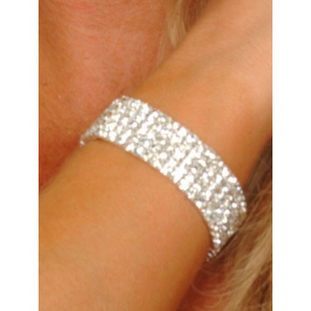 Bracelet femme 5 rangs cristal autrichien blanc