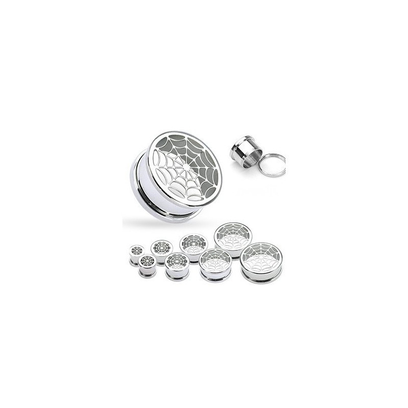 Piercing oreille Plug toile araignée acier chirurgical titane Piercing oreille Plug toile araignée acier chirurgical titane