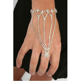 Bracelet bague femme sexy Cristal Slave