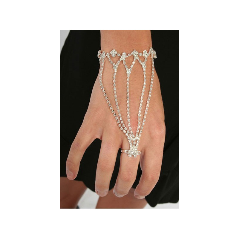 Bracelet bague femme sexy Cristal Slave