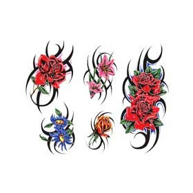 Tatouage Rose tribal autocollant