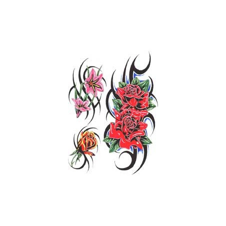 Tatouage Rose Tribal autocollant