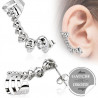 Boucle d'oreille multi tête de mort bague oreille pour femme en acier chirurgical