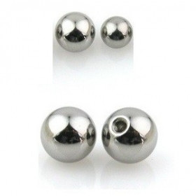 Bille de piercing en titane 1.2 mm couleur acier adaptable arcade, labret, oreille, hélix, tragus