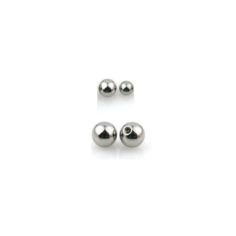 Bille de piercing en titane 1.2 mm couleur acier adaptable arcade, labret, oreille, hélix, tragus