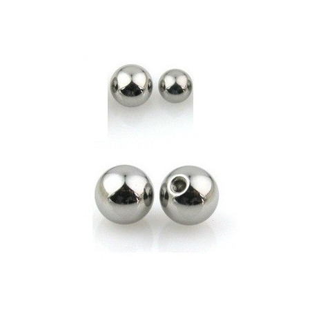 Bille de piercing en titane 1.2 mm couleur acier adaptable arcade, labret, oreille, hélix, tragus