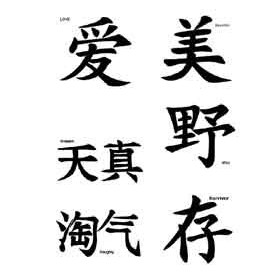 Tatouage lettre Chinoise