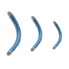 Micro Barre de piercing forme banane en titane anodisé bleu 1.2 mm de diamètre de couleur bleu