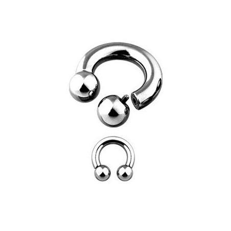 Piercing intime sex masculin fer à cheval grande taille diamètre 4 mm prince albert