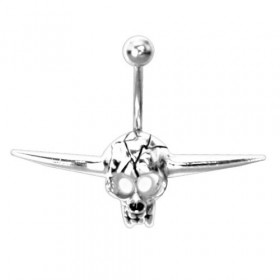 Piercing nombril Tête de mort pirate en acier chirurgical 316l