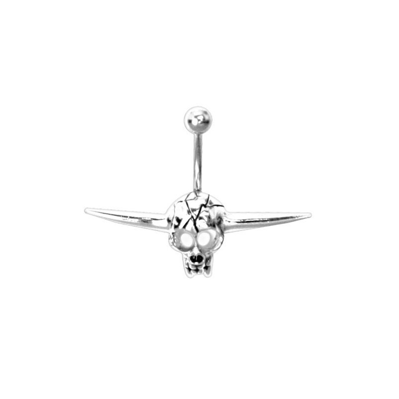 Piercing nombril Tête de mort pirate en acier chirurgical 316l