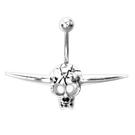 Piercing nombril Tête de mort pirate en acier chirurgical 316l