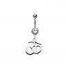 Piercing nombril pendentif en acier chirurgical motif Om Bouddhiste