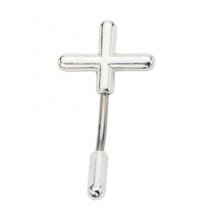 Piercing nombril acier chirurgical motif croix discret et original