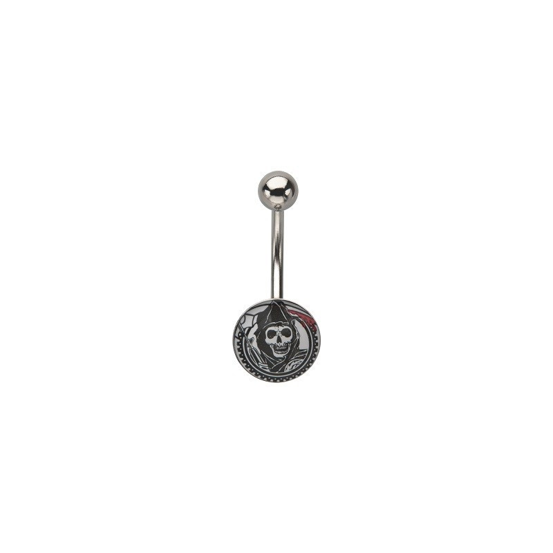 Piercing nombril acier chirurgical logo grim Reaper serie sons of anarchy