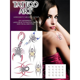 Tatouages temporaires Scorpions Tribal et cristal