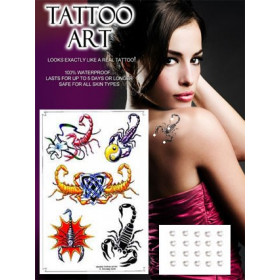 Tatouages temporaires Scorpions et cristal
