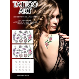 Tatouages temporaires roses et fleurs cristal