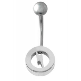 Piercing nombril acier chirurgical logo éclaire