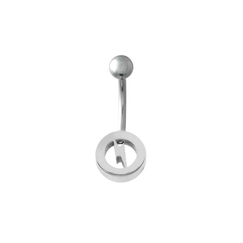 Piercing nombril acier chirurgical logo éclaire