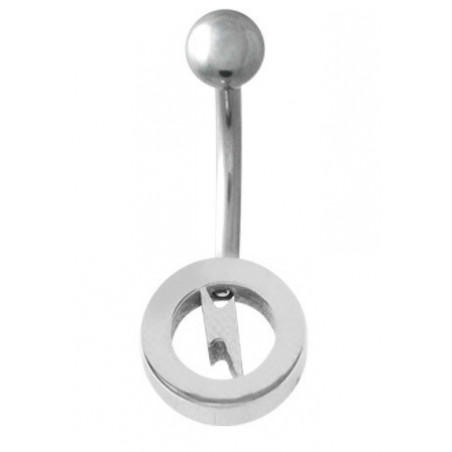 Piercing nombril acier chirurgical logo éclaire