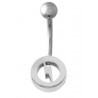 Piercing nombril acier chirurgical logo éclair