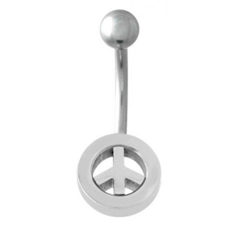 Piercing nombril acier chirurgical logo Peace and love acier