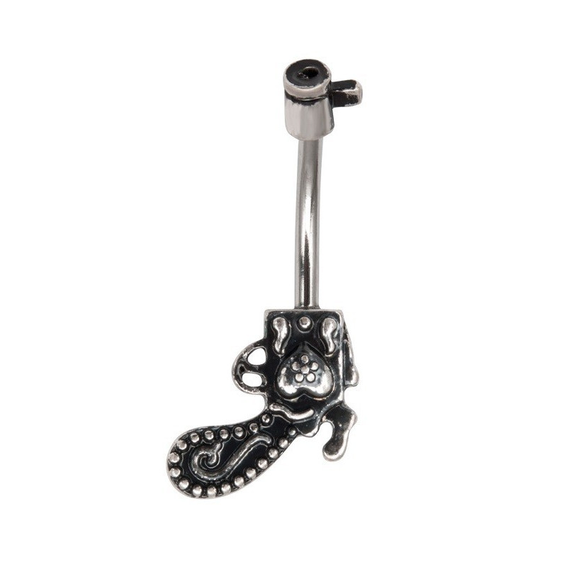 Piercing nombril double motif revolver Pistolet mexicain