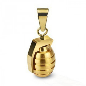 Pendentif grenade Or en acier inoxydable