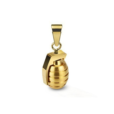 Pendentif grenade Or en acier inoxydable