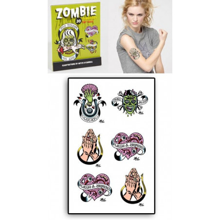 Tattoos temporaires autocollants Zombies