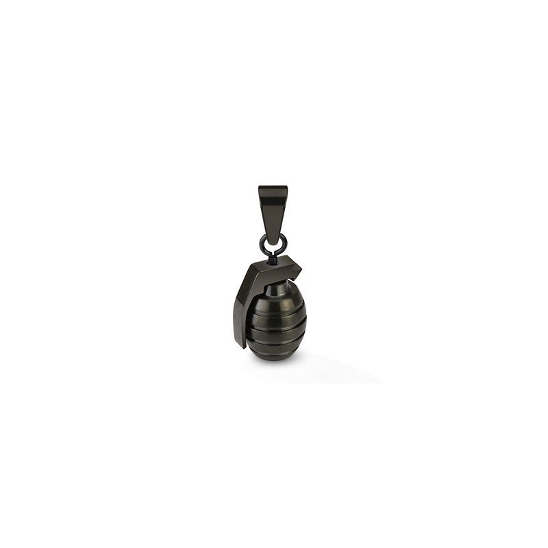 Pendentif grenade Noir en acier